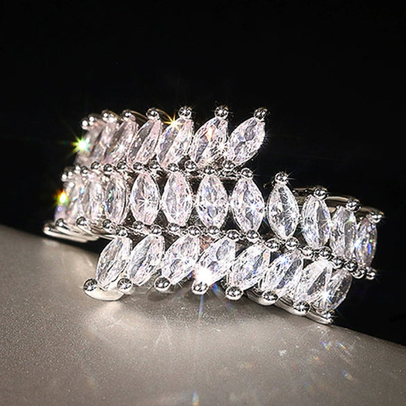 Wholesale Copper Geometric Zirconia Inlaid Marquise Ring For Women Niche Stylish Luxury Accessories