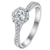 Wholesale Copper Geometric Zirconia Inlaid Snowflake Design Elegant Women's Ring
