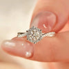 Wholesale Copper Geometric Zirconia Inlaid Snowflake Design Elegant Women's Ring