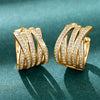 Wholesale Copper Geometric Zirconia Light Luxury Style Earrings For Women