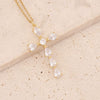Wholesale Copper Gold Inlaid Zircon Cross Pendant Necklace For Women