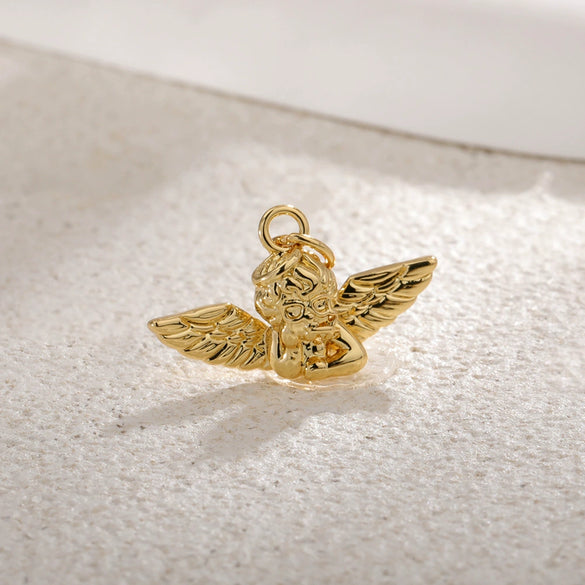 Wholesale Copper Gold Plated Cartoon Characters Angel Pendant Necklace With Electroplating Treatment
