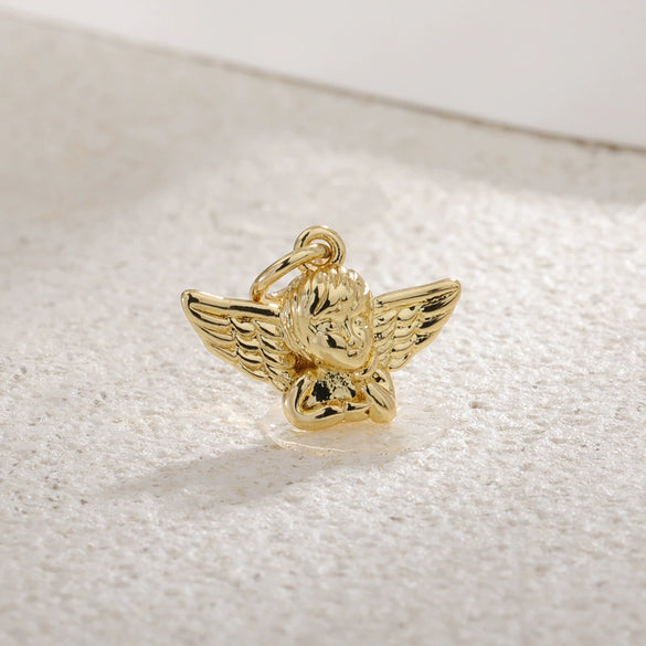 Wholesale Copper Gold Plated Cartoon Characters Angel Pendant Necklace With Electroplating Treatment