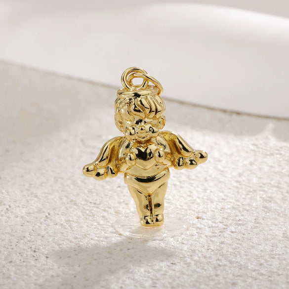 Wholesale Copper Gold Plated Cartoon Characters Angel Pendant Necklace With Electroplating Treatment