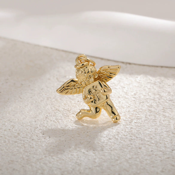 Wholesale Copper Gold Plated Cartoon Characters Angel Pendant Necklace With Electroplating Treatment