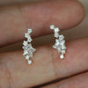 Wholesale Copper Gold Plated Geometric Arc Starshaped Zircon Women's Earrings