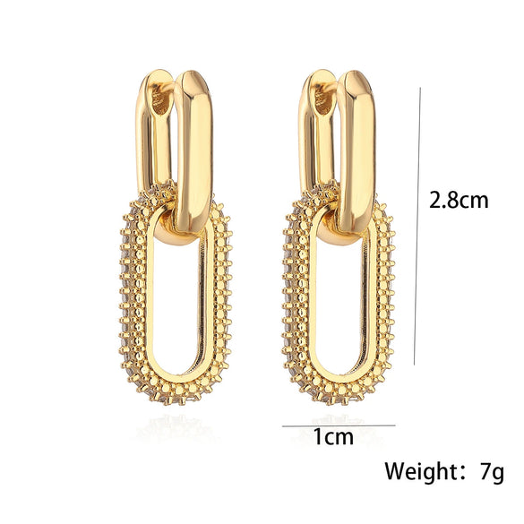 Wholesale Copper Gold Plated Geometric Earrings For Women With Simple Design And High End Sense