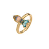 Wholesale Copper Gold Plated Geometric Micro Inlay Women's Fairy Tale Princess Ring