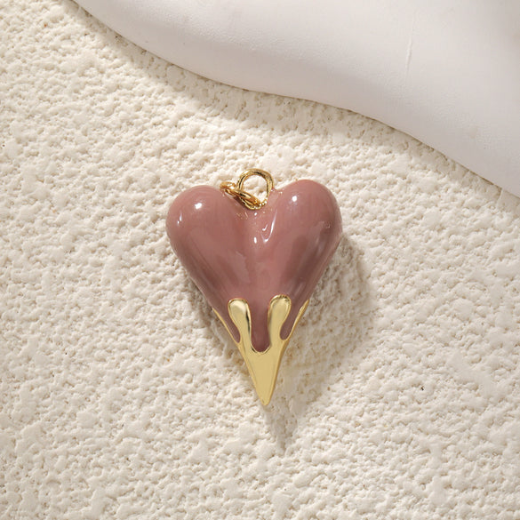 Wholesale Copper Gold Plated Heart Shape Inlaid Zircon Necklace Pendant And Earrings Accessories With Electroplating Treatment