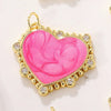 Wholesale Copper Gold Plated Heart Shape Inlaid Zircon Necklace Pendant And Earrings Accessories With Electroplating Treatment