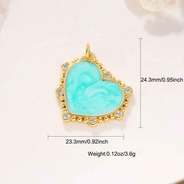 Wholesale Copper Gold Plated Heart Shape Inlaid Zircon Necklace Pendant And Earrings Accessories With Electroplating Treatment