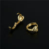 Wholesale Copper Gold Plated Smooth Peach Heart Earrings For Women