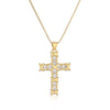 Wholesale Copper Gold Plated Zircon Cross Pendant Necklace Geometric Style For Female