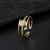 Wholesale Copper Goldplated Animal Zodiac Retro Light Luxury Open Ring For Women