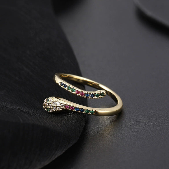 Wholesale Copper Goldplated Animal Zodiac Retro Light Luxury Open Ring For Women