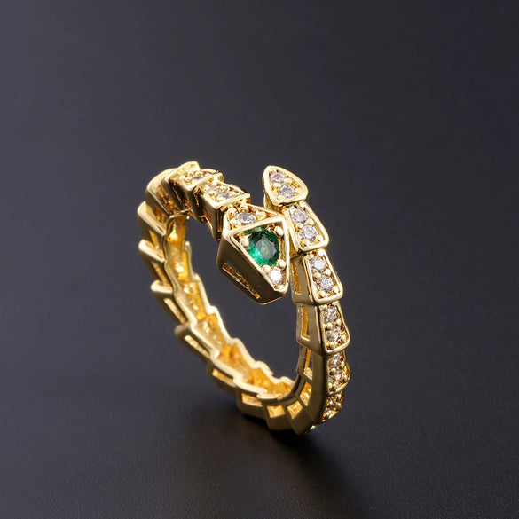 Wholesale Copper Goldplated Animal Zodiac Retro Light Luxury Open Ring For Women