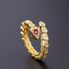 Wholesale Copper Goldplated Animal Zodiac Retro Light Luxury Open Ring For Women
