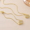 Wholesale Copper Goldplated Fourleaf Clover Pendant Necklace And Bracelet Set Jewelry For Women With Plants And Flowers Pattern And O Word Chain