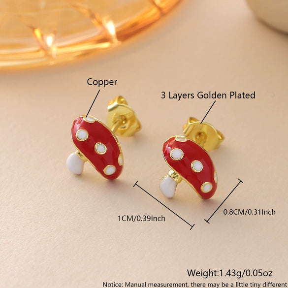 Wholesale Copper Goldplated Fruitshaped Diamondstudded Earrings For Women In Sweet Cool Style