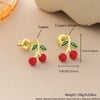 Wholesale Copper Goldplated Fruitshaped Diamondstudded Earrings For Women In Sweet Cool Style