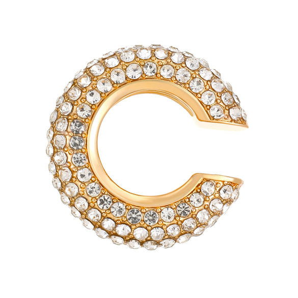 Wholesale Copper Goldplated Geometric Cshaped Diamond Point Drill Ear Clip For Women And Unisex