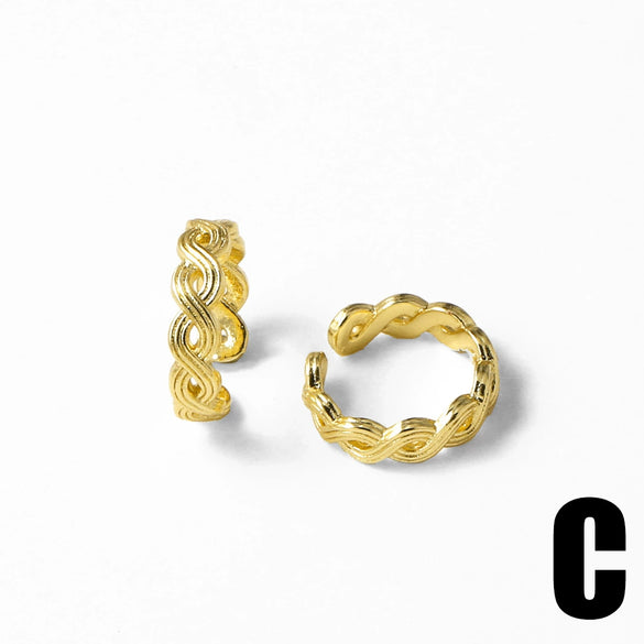 Wholesale Copper Goldplated Geometric Cshaped Ear Cuff Earrings Unisex Electroplated