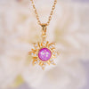 Wholesale Copper Goldplated Geometric Pendant Necklace With Mixed Gemstone Setting For Women Light Luxury Minimalist Style O Word Chain Electroplating Process