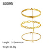 Wholesale Copper Goldplated Geometric Snake Chain Ball Chain Paper Clip Women's Hand Jewelry Set