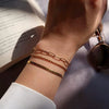 Wholesale Copper Goldplated Geometric Snake Chain Ball Chain Paper Clip Women's Hand Jewelry Set