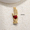 Wholesale Copper Goldplated Heart Pendant With Dripping Oil Design Christmas Ornaments