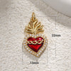 Wholesale Copper Goldplated Heart Pendant With Dripping Oil Design Christmas Ornaments