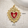Wholesale Copper Goldplated Heart Pendant With Dripping Oil Design Christmas Ornaments
