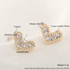 Wholesale Copper Goldplated Light Luxury Geometric Heart Bow Pattern Earrings For Women