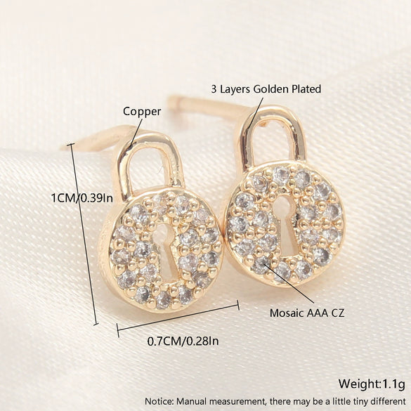Wholesale Copper Goldplated Light Luxury Geometric Heart Bow Pattern Earrings For Women