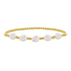 Wholesale Copper Goldplated Pearl Copper Bead Elastic Bracelet With Geometric Design For Unisex And Women
