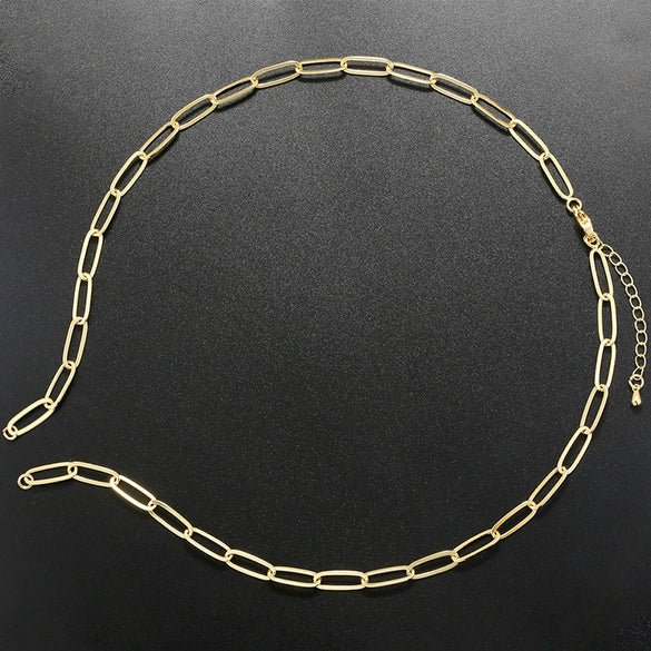 Wholesale Copper Goldplated Rectangular Geometric Splicing Necklace For Women