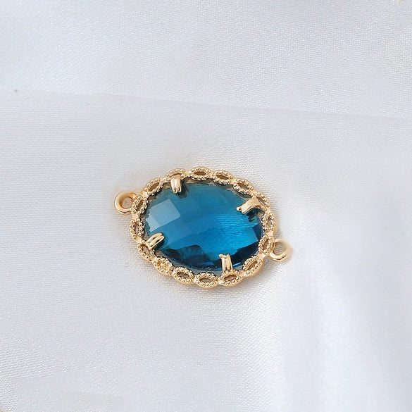 Wholesale Copper Goldplated Simple Geometric Oval Pendant Earrings And Necklace Jewelry Accessories