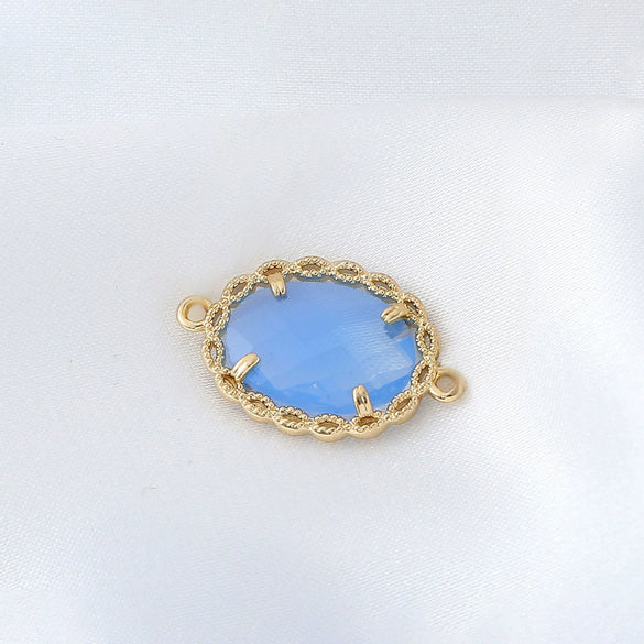 Wholesale Copper Goldplated Simple Geometric Oval Pendant Earrings And Necklace Jewelry Accessories