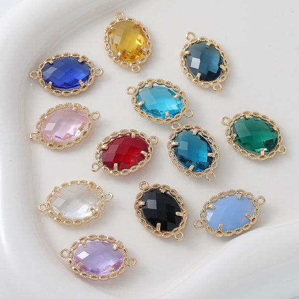 Wholesale Copper Goldplated Simple Geometric Oval Pendant Earrings And Necklace Jewelry Accessories