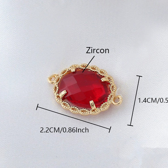 Wholesale Copper Goldplated Simple Geometric Oval Pendant Earrings And Necklace Jewelry Accessories