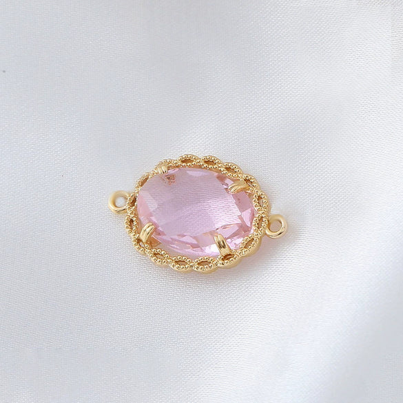 Wholesale Copper Goldplated Simple Geometric Oval Pendant Earrings And Necklace Jewelry Accessories