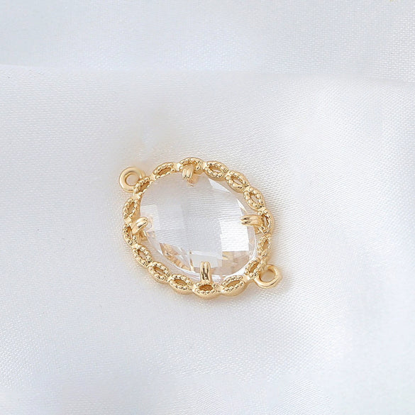 Wholesale Copper Goldplated Simple Geometric Oval Pendant Earrings And Necklace Jewelry Accessories