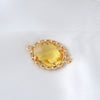 Wholesale Copper Goldplated Simple Geometric Oval Pendant Earrings And Necklace Jewelry Accessories