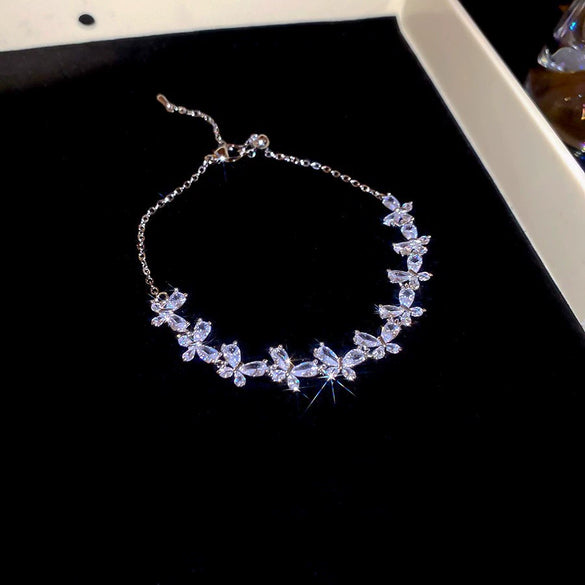 Wholesale Copper Gourd Hollow Bracelet With Real Gold Electroplated Zircon Geometric Pattern Light Luxury Style For Women