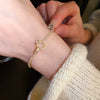 Wholesale Copper Gourd Hollow Bracelet With Real Gold Electroplated Zircon Geometric Pattern Light Luxury Style For Women