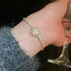 Wholesale Copper Gourd Hollow Bracelet With Real Gold Electroplated Zircon Geometric Pattern Light Luxury Style For Women