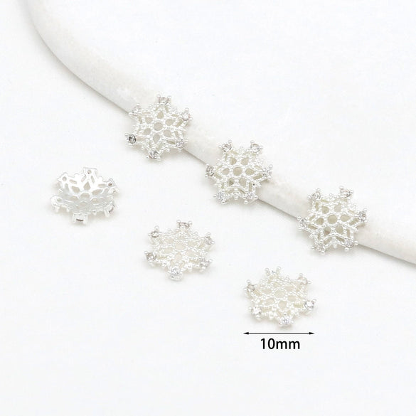 Wholesale Copper Handmade Diy Accessories Bead Holder With Inlaid Zircon Torus And Sixpointed Star Flower Design Electroplated
