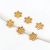 Wholesale Copper Handmade Diy Accessories Bead Holder With Inlaid Zircon Torus And Sixpointed Star Flower Design Electroplated
