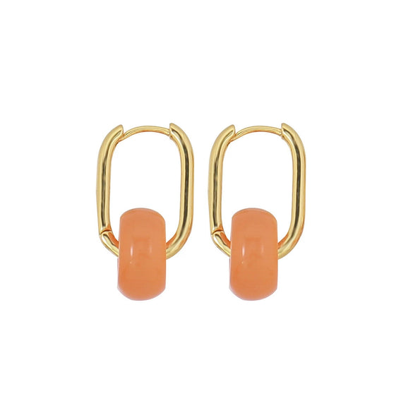 Wholesale Copper Handmade Geometric Circle Women's Safety Buckle Earrings