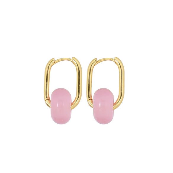Wholesale Copper Handmade Geometric Circle Women's Safety Buckle Earrings